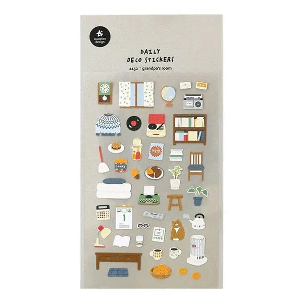 Grandpa's Room Vintage Objects Sticker Sheet