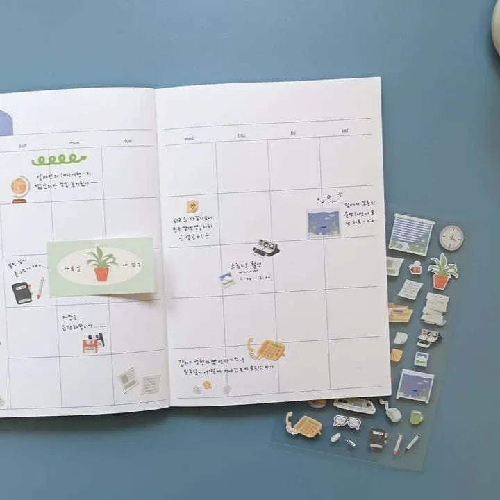 Retro Office Objects Sticker Sheet