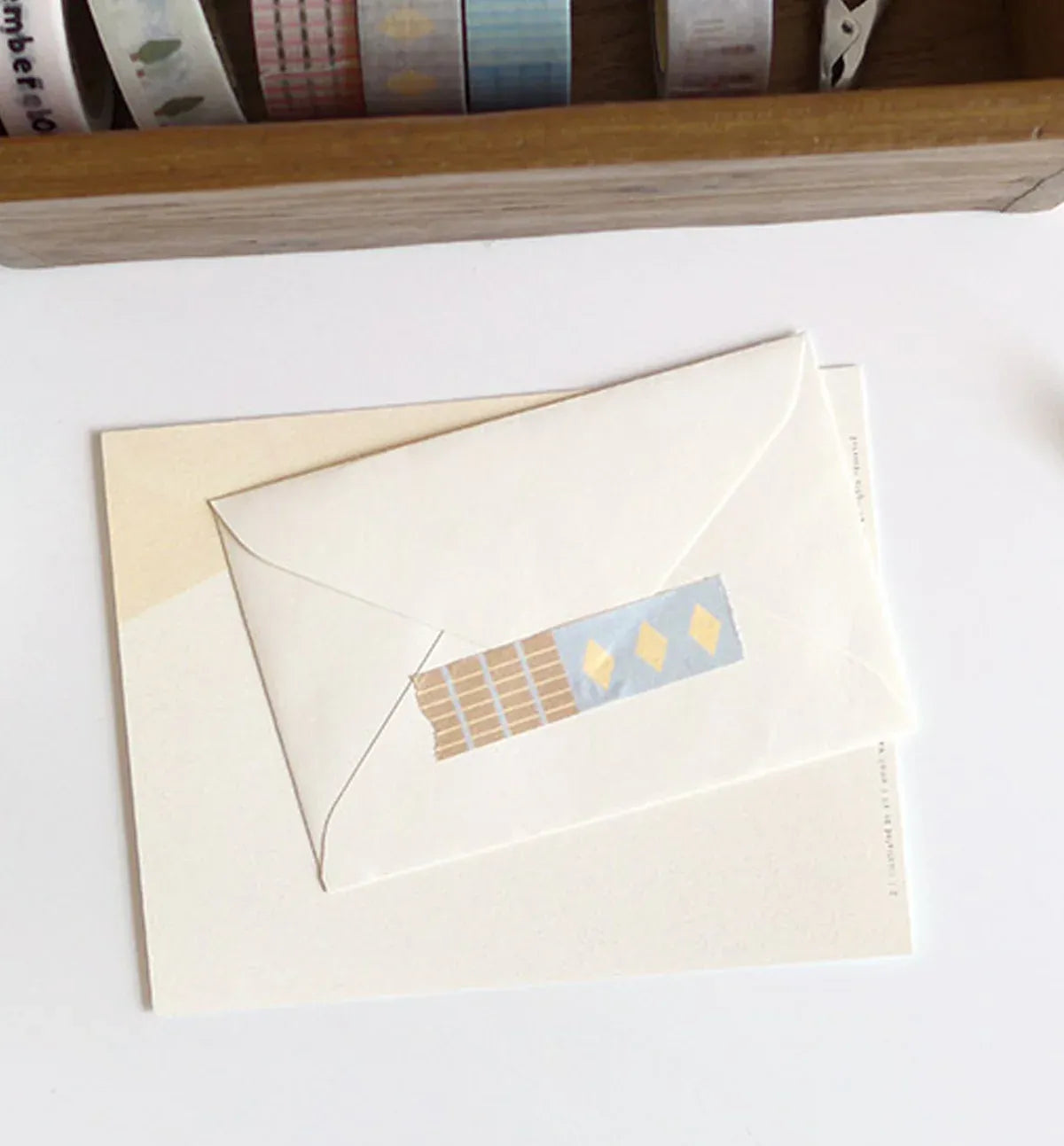 Yellow, Blue & Brown Stripe Diamond Washi Tape