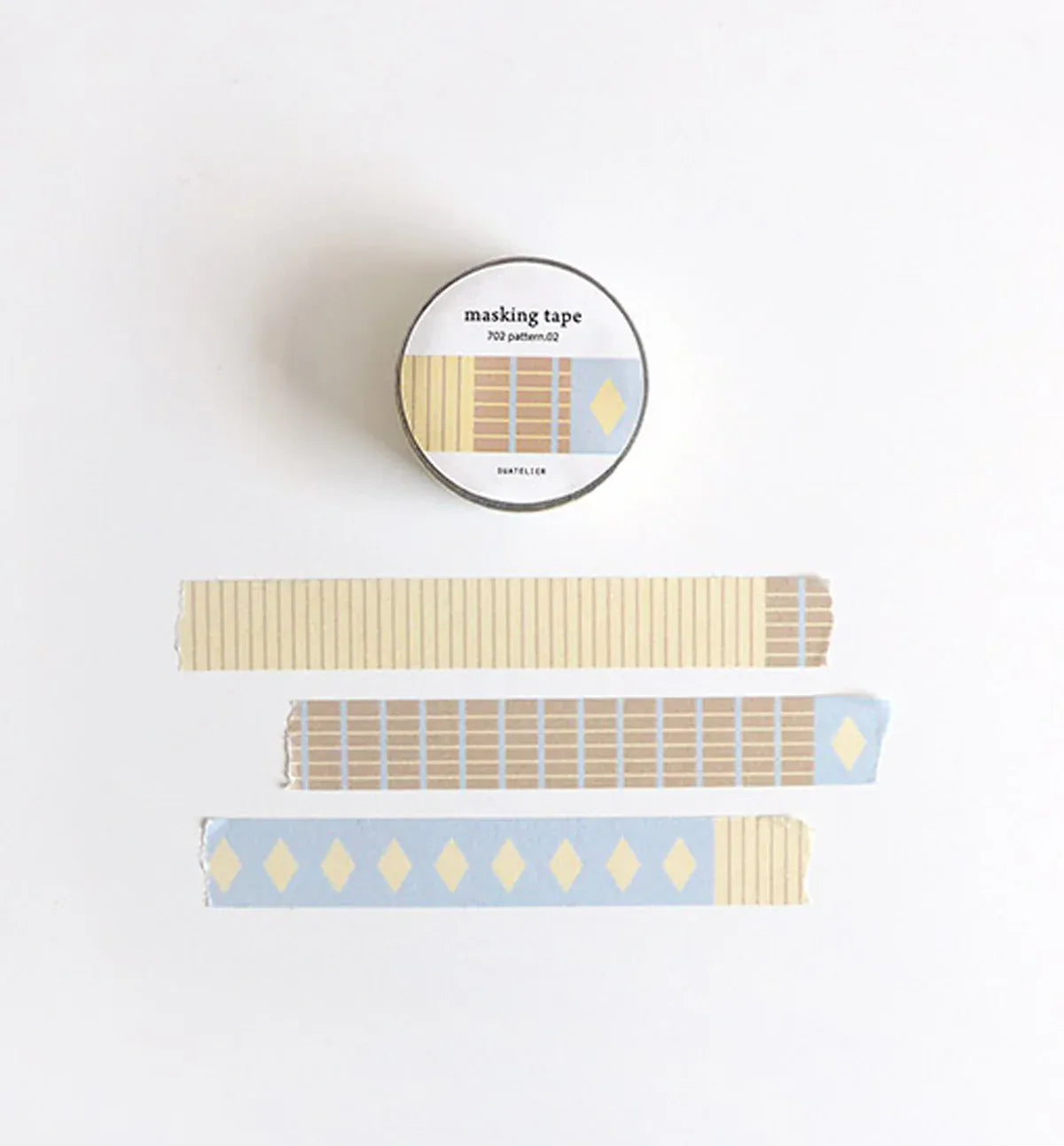 Yellow, Blue & Brown Stripe Diamond Washi Tape